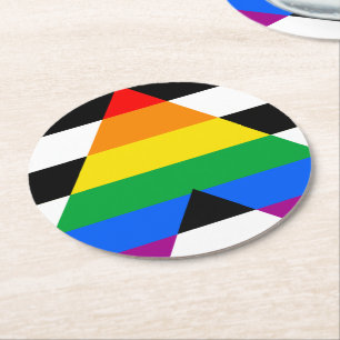 Dessous De Verre Rond Drapeau de l'allié LGBTQ+
