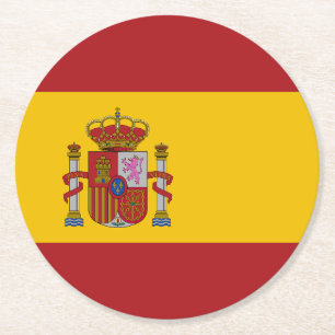 Dessous De Verre Rond Drapeau de l'Espagne