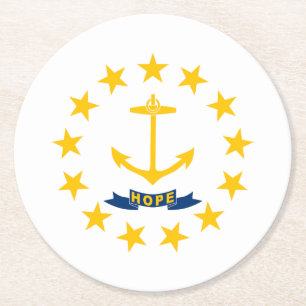 Dessous De Verre Rond Drapeau de l'État de Rhode Island