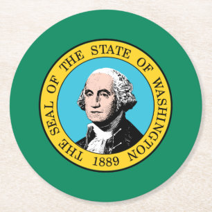 Dessous De Verre Rond Drapeau de l'État de Washington