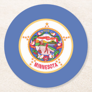 Dessous De Verre Rond Drapeau de l'État du Minnesota