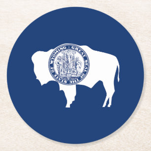 Dessous De Verre Rond Drapeau de l'État du Wyoming