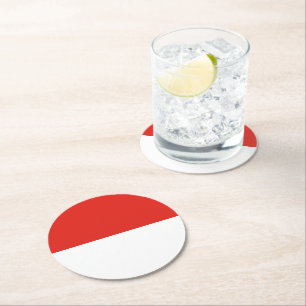 Dessous De Verre Rond Drapeau de l'Indonésie