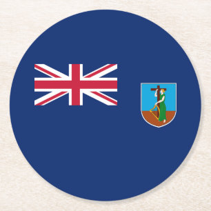 Dessous De Verre Rond Drapeau de Montserrat