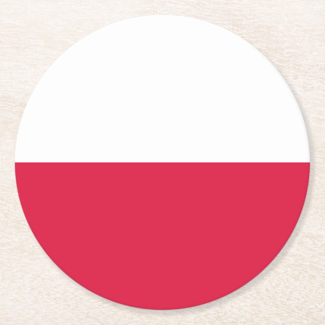 Dessous De Verre Rond Drapeau de Pologne (Devant)