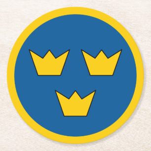 Dessous De Verre Rond Drapeau de Suède rond symbole rond armée