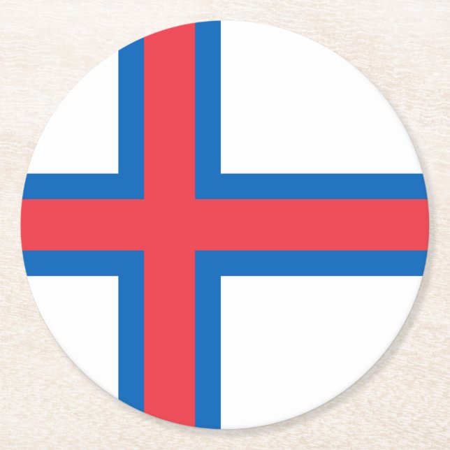 Dessous De Verre Rond Drapeau des îles Féroé (Devant)