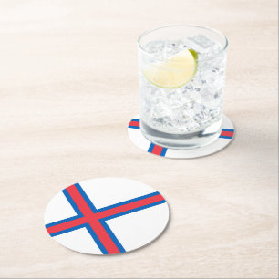 Dessous De Verre Rond Drapeau des îles Féroé