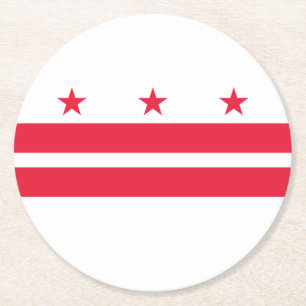Dessous De Verre Rond Drapeau d'État de Washington DC