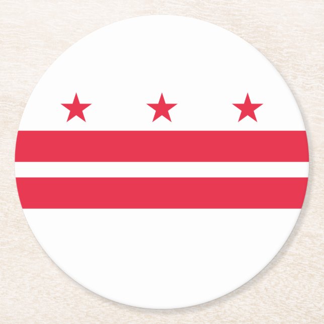 Dessous De Verre Rond Drapeau d'État de Washington DC (Devant)