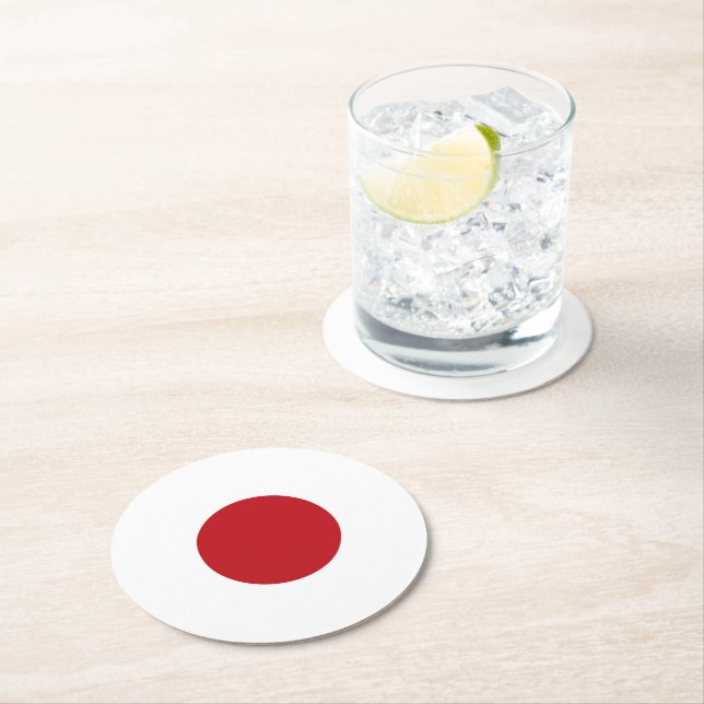 Dessous De Verre Rond Drapeau du Japon (En situation)