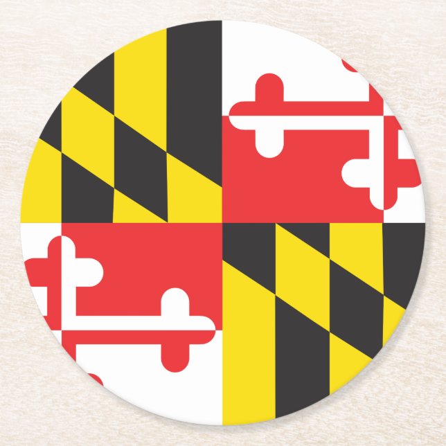 Dessous De Verre Rond Drapeau du Maryland (Devant)