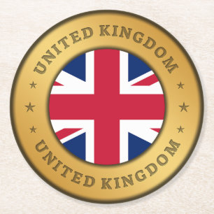 Dessous De Verre Rond Drapeau du Royaume-Uni