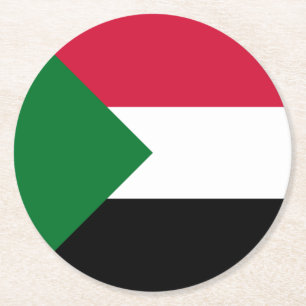 Dessous De Verre Rond Drapeau du Soudan