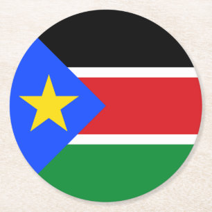 Dessous De Verre Rond Drapeau du Soudan du Sud
