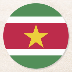 Dessous De Verre Rond Drapeau du Suriname