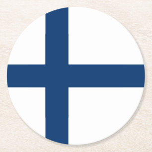 Dessous De Verre Rond Drapeau Finlande