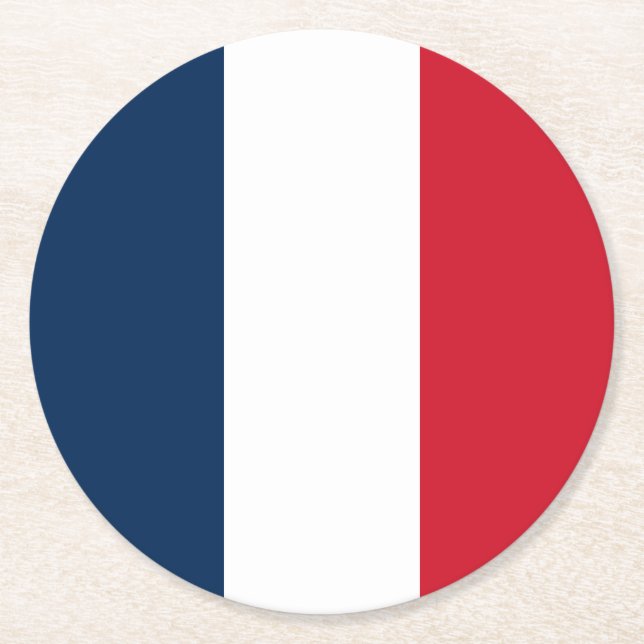 Dessous De Verre Rond Drapeau français (Devant)