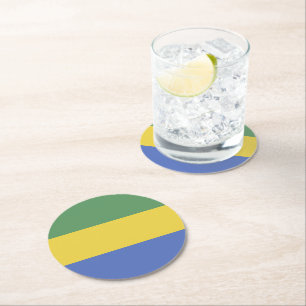 Dessous De Verre Rond Drapeau Gabon