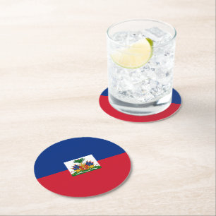 Dessous De Verre Rond Drapeau Haïti