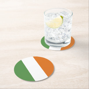 Dessous De Verre Rond Drapeau irlandais