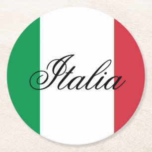 Dessous De Verre Rond Drapeau Italie Fierté italienne Europe Pays