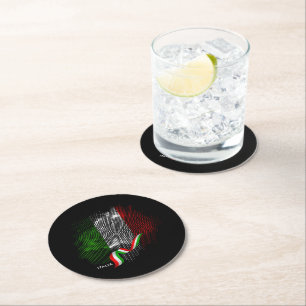 Dessous De Verre Rond Drapeau italien