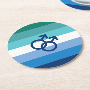Dessous De Verre Rond Drapeau MLM Gay Male Pride