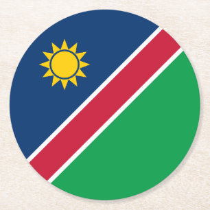 Dessous De Verre Rond Drapeau Namibie
