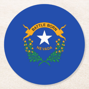 Dessous De Verre Rond Drapeau national du Nevada