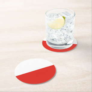 Dessous De Verre Rond Drapeau polonais