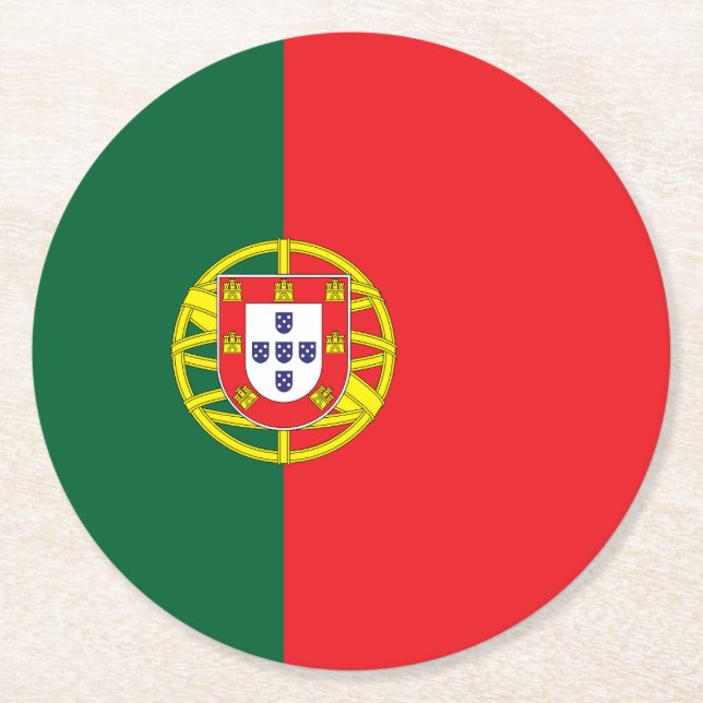 Dessous De Verre Rond Drapeau Portugal (Devant)