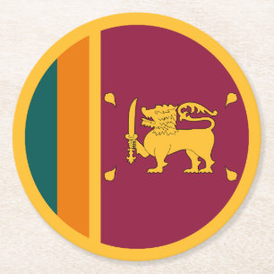 Dessous De Verre Rond Drapeau Sri Lanka