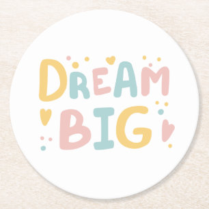 Dessous De Verre Rond Dream Big Pastel Hearts