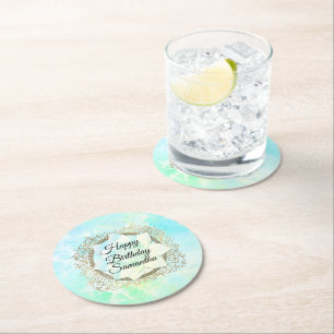 Dessous De Verre Rond Dreamy Pastels Lotus Flower Personnalisé Anniversa