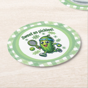 Dessous De Verre Rond Drôle mignon sucré comme chatons Pickleball