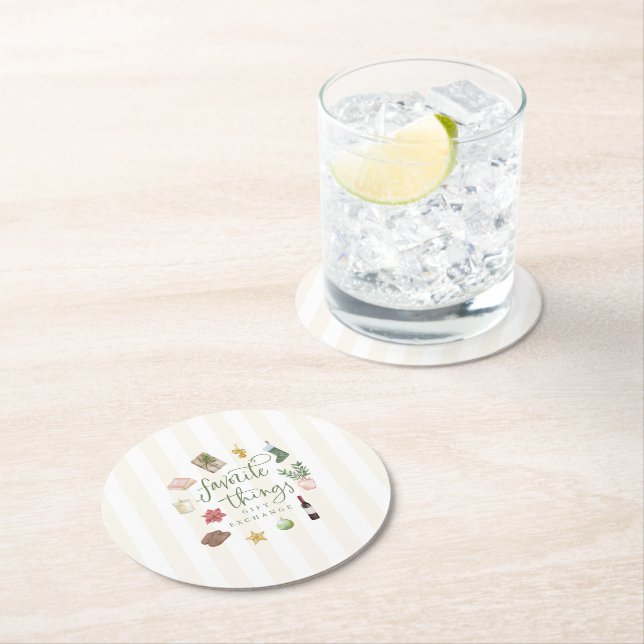 Dessous De Verre Rond Échange de cadeaux de Noël (En situation)