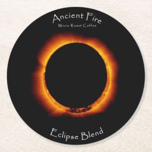 Dessous De Verre Rond Eclipse Mélanger le café de feu ancien