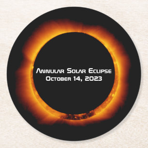Dessous De Verre Rond Éclipse solaire annuelle 2023