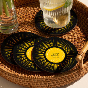Dessous De Verre Rond Éclipse solaire totale 2026 votre texte personnali