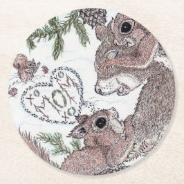 Dessous De Verre Rond Écureille mère avec kits
