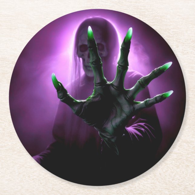 Dessous De Verre Rond Éffrayant Ghoul ! Dessous-de-verres (Devant)