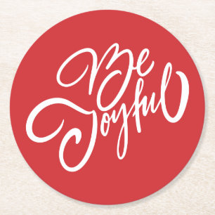 Dessous De Verre Rond Elégant Be Joyful Holiday Design
