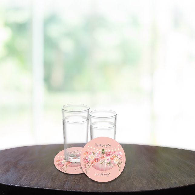 Dessous De Verre Rond Elégant Citrouille Baby Girl Douche (Créateur téléchargé)