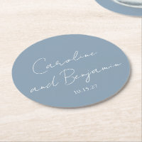 Elégant minimaliste personnalisé Mariage Dusty Blu