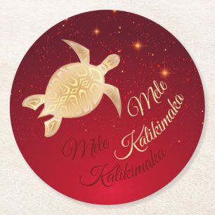 Dessous De Verre Rond Élégant Noël hawaïen