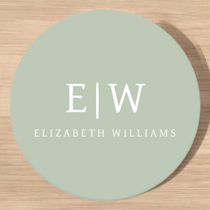 Dessous De Verre Rond Élégant professionnel simple Monogramme minimalist