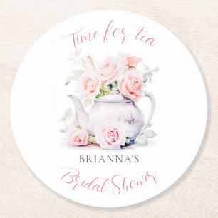 Dessous De Verre Rond Elégante Fête des mariées Tea Party