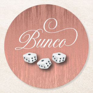 Dessous De Verre Rond Élégante Fille Sparkle Dice Bunco Party