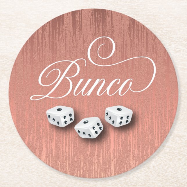 Dessous De Verre Rond Élégante Fille Sparkle Dice Bunco Party (Devant)
